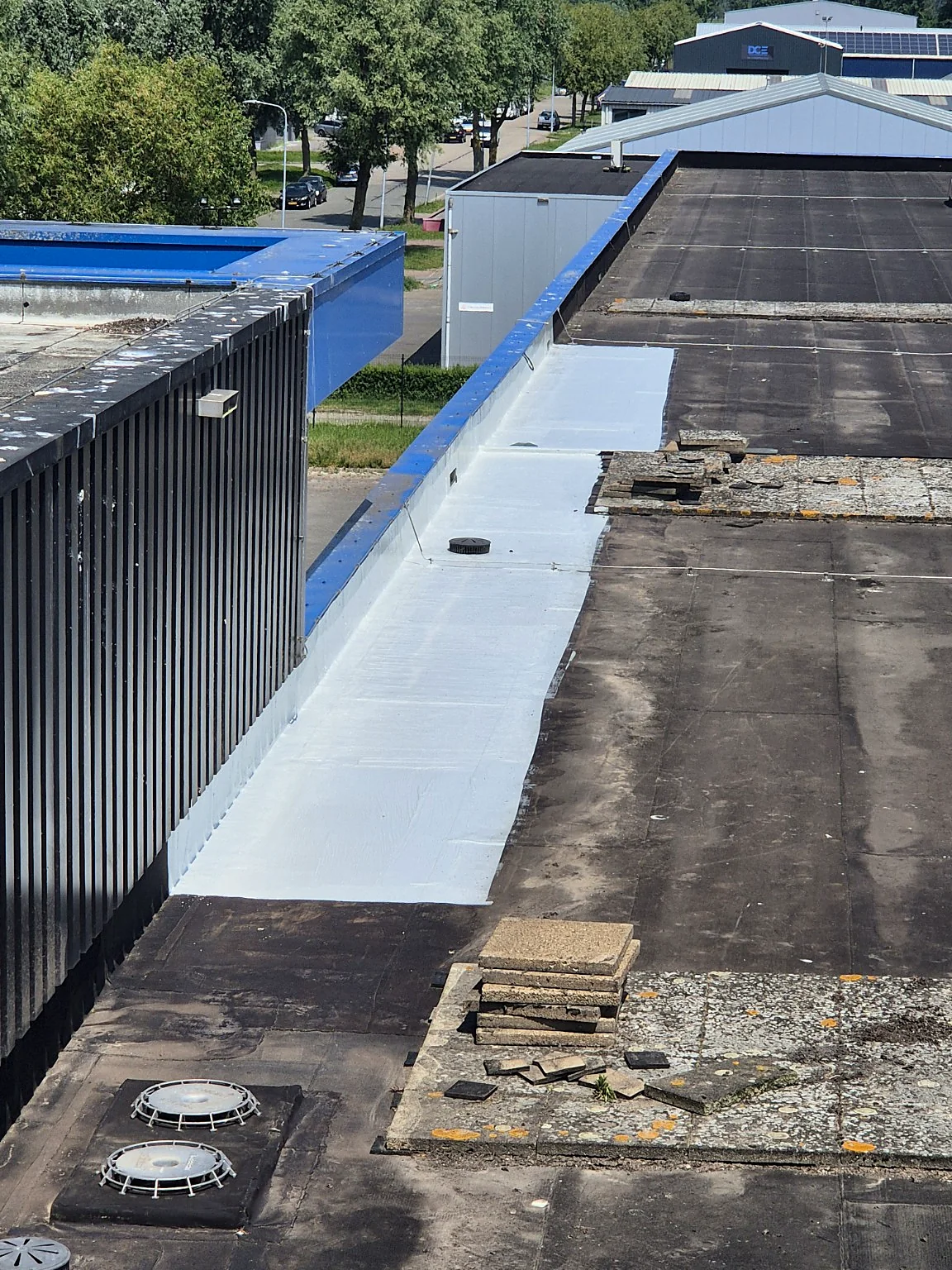 Uitgevoerd waterdicht dakdetail in Middelburg